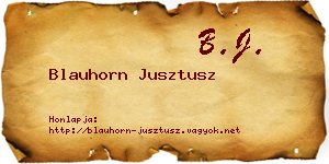 Blauhorn Jusztusz névjegykártya