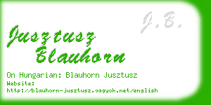jusztusz blauhorn business card